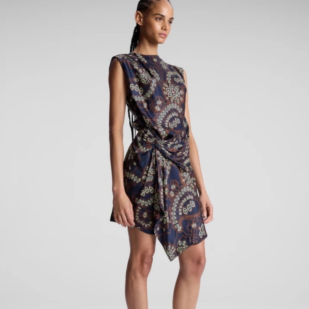 NWT A.L.C. | Black and Brown Patterned Midi Dress